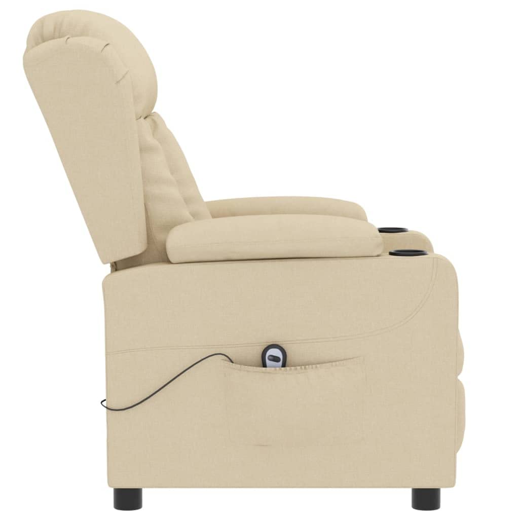vidaXL Sillón reclinable eléctrico de Tela Crema
