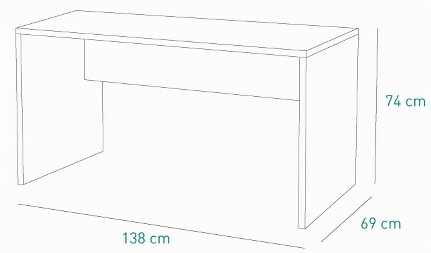 COMPOSAD | Scrivania della Linea DISEGNO, Scrivania PC, Scrivania Moderna, (LxAxP) 138,20x74,50x69 cm, Colore Rovere Sonoma, per Studio, Ufficio, Cameretta, Made in Italy