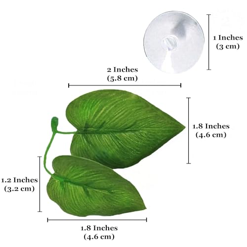 Image of SunGrow Betta Fish Leaf Hammock, Twin Leaf Design with Suction Cup, 2-Pack - Comfortable Resting, Breathing & Breeding Pads, Easy Install, Simulates Natural Habitat for Healthier Betta