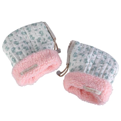 Warm And Kids - Guantes suaves y transpirables para manillar, guantes de invierno para niños, deportes al aire libre, esenciales, antideslizantes, Guantes con mango floral, Talla única