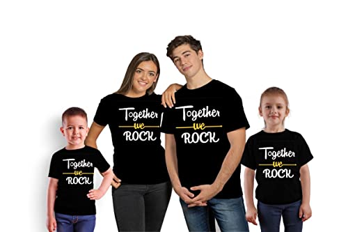 Image of Feel Good Together We Rock Family Printed Round Neck Cotton Tshirt
