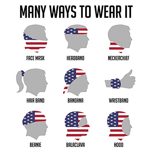 image for Trikahan American Flag Bandana Mask, 1 Seamless Face Cover Bandanas Ba