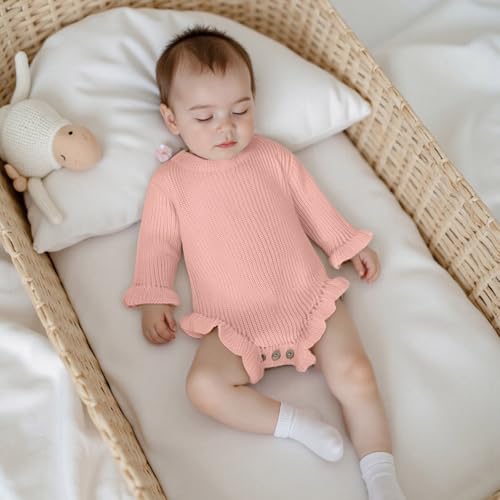 ZyHwShine Baby Girl Sweater Kint Romper Newborn Warm Knitted Outfit Baby Oversized Sweatshirt Onesie Cute Fall Winter Clothes2