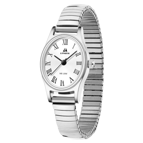 Montre pour femme avec bracelet extensible en acier inoxydable LN LENQIN