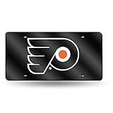 Rico Industries NHL Philadelphia Flyers - Black Laser Inlaid Metal License Plate Tag
