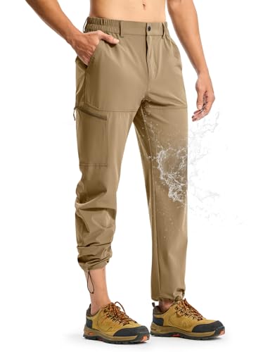 TBMPOY Men's Lightweight Hiking Pants Outdoor Fishing Cargo Jogger Khaki 42
