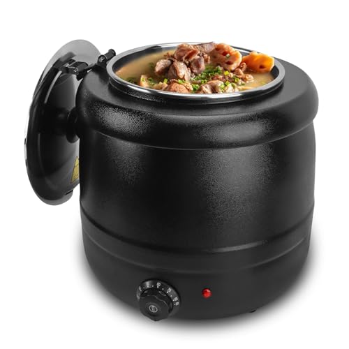 Marmite à soupe électrique, 10 L Soupière électrique Bouilloire à Soupe Chauffe-Soupe avec Récipient Intérieur Amovible en Acier Inoxydable pour Soupe...