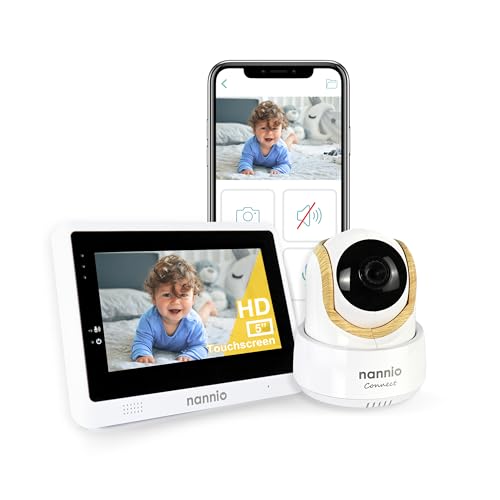 nannio-Connect 5'' Touchscreen Smart Baby Monitor, HD WiFi Camera, Clear