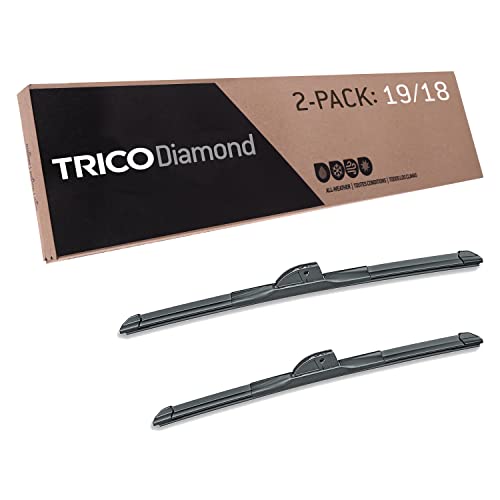 Image of TRICO Diamond 19 inch + 18 inch Super Premium Automotive Replacement Windshield Wiper Blades (Set of 2), Passenger and Driver Side All-Weather Beam Wiper Blades for Select Vehicle Models (Item #25-1918)