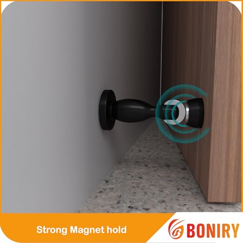 Image of Boniry Premium Magnetic Door Stopper | Durable, Stylish & Rustproof | Protects Doors | Strong Hold, Easy Installation | Perfect for Home & Office Use (1, Black)