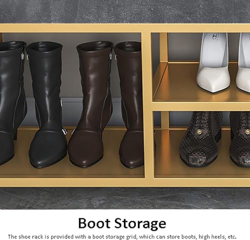 Banc de rangement à chaussures compact avec assise confort et structure métallique - 5