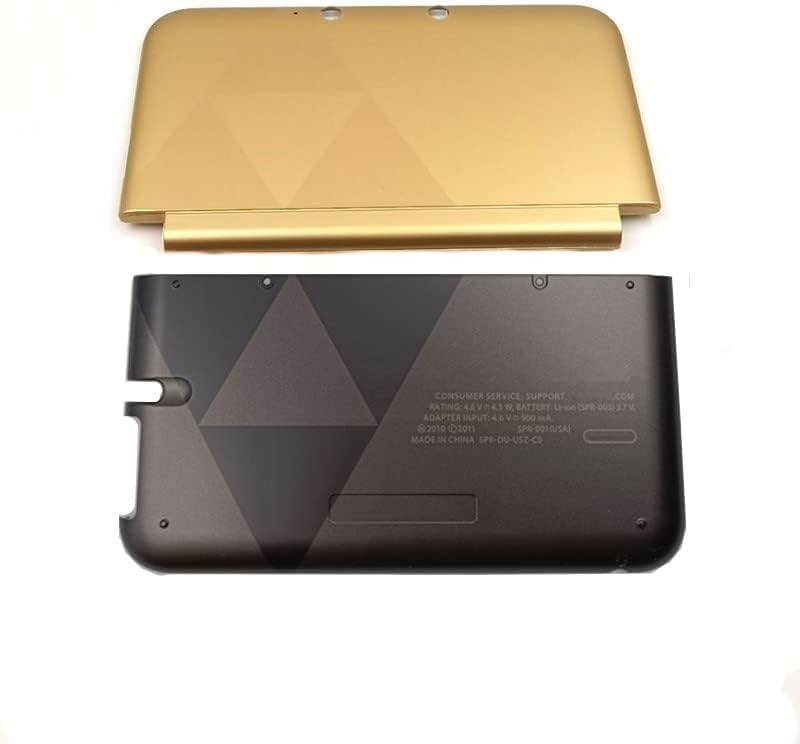 Image of Top & Bottom Faceplate Cover Plate Case Housing Shell for 3DS XL /LL Console Front Back Cover (Gold)