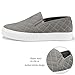 JENN ARDOR Womens Slip On Sneakers Perforated/Quilted Casual Shoes Fashion Walking Flats Grey