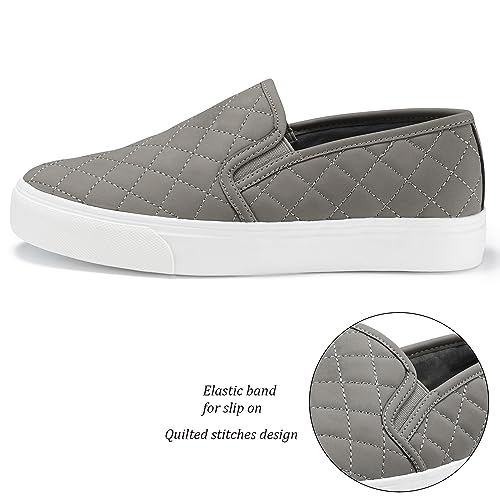 Image of JENN ARDOR Womens Slip On Sneakers Perforated /Quilted Casual Shoes Fashion Walking Flats