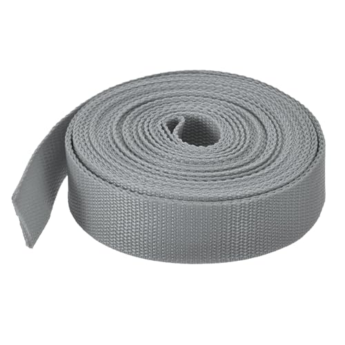 Image of MECCANIXITY Lightweight Polypropylene Webbing Strap 1 1 /4 inch 10 Yard Backpack Strapping Band Grey for Outdoor Luggage Cargo Straps