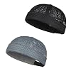 2 Pack Men’s Breathable Brimless Docker Hat, Adjustable Lightweight Mesh Skull Cap for Summer Outdoor Wear