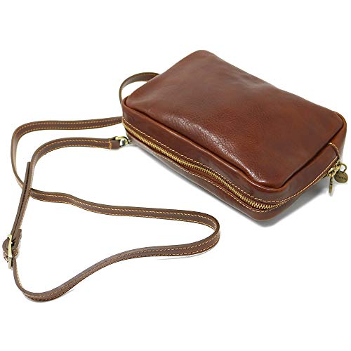 Floto Roma Crossbody Daypack Shoulder Bag Satchel (Vecchio Brown) #TOP1