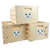 Wilson Large Wooden Pine Crate for Storage and Decoration at Home, Office, Kitchen, Bedroom, and Retail (12.5'x9.625'x17.875') (Set of 3)