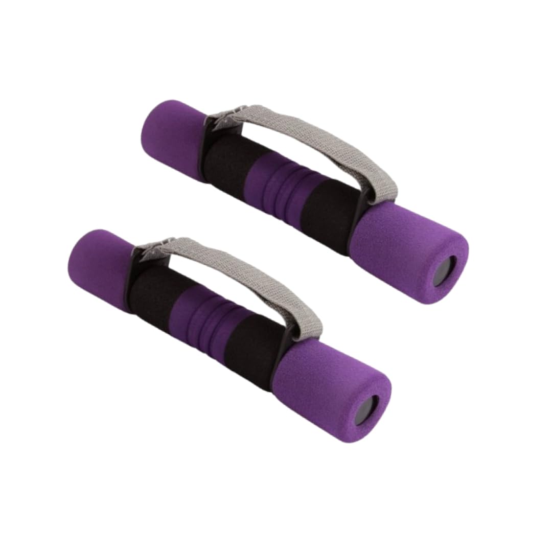 Physio Store Soft Foam Dumbbells with Comfy Hand Straps for better grip and comfort- Best suited for Aerobics- Running-Walking- Exercise-Physiotherapy: Comes in pair (2.5lbs*2)