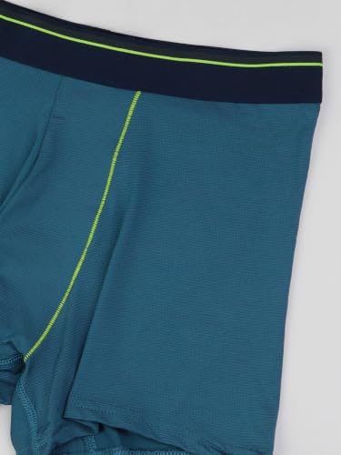 Image of TECHNOSPORT Men's Colorblock Trunks Underwear with ElastoLITE 4 Way Stretch Lightweight Breathable Moisture Wicking Soft Anti Odour Anti Microbial Comfort Fit Boxer Briefs Innerwear for Men