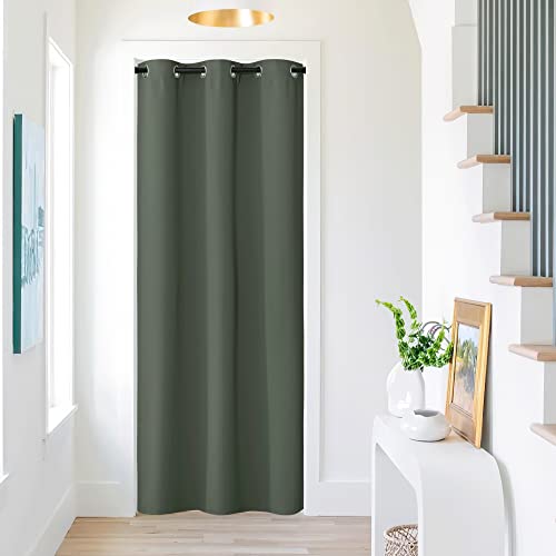 NICETOWN Door Curtains for Doorway Privacy,80 Inch Length, Thermal Insulated Blackout Single Panel Drape Room Divider Cover/Shade, Temporary Closet Cu
