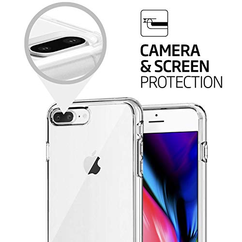 Image of TENOC Phone Case Compatible with iPhone 7 Plus & iPhone 8 Plus, Clear Case Shockproof Protective Bumper Slim Cover for 5.5 Inch