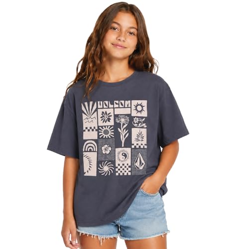 Image of Volcom Girls Shirts - Casual Crewneck Short Sleeve Graphic Tee Trendy Tops - Breathable Girls Summer Clothes