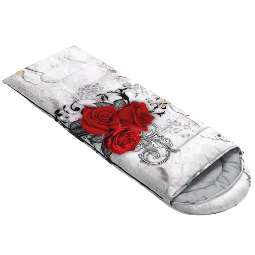 Image of QOOMO Ball Flower Camping Sleeping Bags,3 Season Warm & Cool Weather,Lightweight,Waterproof Sleeping Bags for Adults & Kids,Traveling,and Outdoors,Camping Gear Equipment