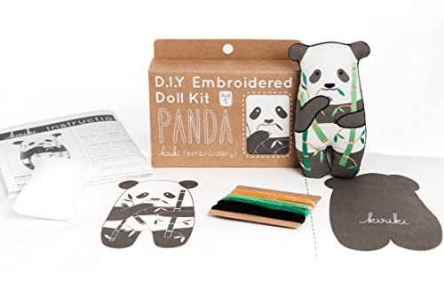 Image of DIY Embroidery Doll Kit by Kiriki Press | 3 Skill Levels - Beginner to Advanced (Panda - Level1)