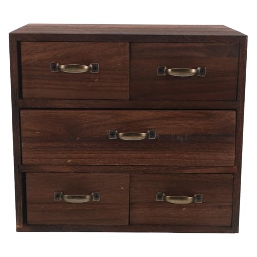 SHINEOFI Caja Organizadora y Objetos para Escritorio de Madera Maciza Diseño y Funcional para Almacenamiento de Joyas