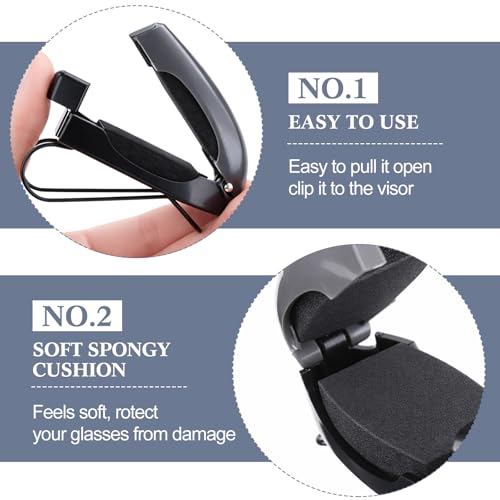 Image of Frienda 20 Pcs Sunglasses Holder for Car Sun Visor Clip, Sunglass Holder for Visor Eyeglasses Mount Ticket Card Clip Car Accessories for Women Men (Gray)
