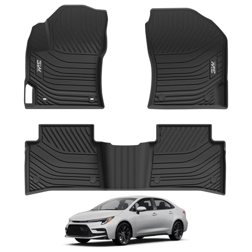 3W Floor Mats Fit 2020-2026 Toyota Corolla Sedan (Not for Cross or Hatchback), TPE All Weather Custom Fit Floor Liner for Toyota Corolla 1st and 2nd Row Full Set Car Liners(Include Hybrid) 5