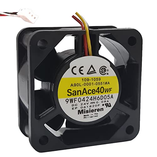 Laikoutd Ventole per Cuscinetti A 4020 4cm 40mm per Ventola Raffreddamento Server SANACE40WF 24V 0.08A 40x40x20mm Fanuli Raffreddamento A 3 Fili