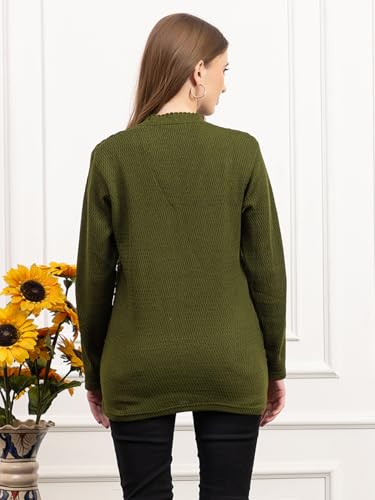 Image of Women's Winter Woolen Cardigan | Full Sleeve Textured Buttoned Sweater for Women | Soft Wool V-Neck Warm Knitted Outerwear for Office & Casual Wear