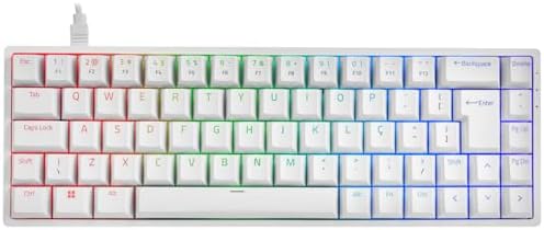 TECLADO MECANICO AKKO MODELO 3068S BRANCO SWITH ORANGE