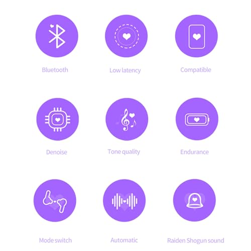 Kader Genshin Impact Earphone Beelzebul Custom Wireless Bluetooth 5.3 Headphone Intelligent Noise Cancellation HIFI Earbuds for Women Men Fans (Beelzebul Headphone) - Image 4