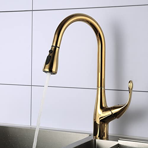 Robinet de cuisine pivotant avec jet douche eau chaude et froide fluide