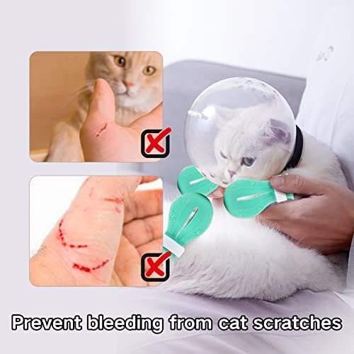 Image of Cat Muzzle and Boots, Adjustable Headgear for Grooming, Breathable Hood Face Mask for Bathing Head Bubble Cover, Anti Bite Cat Holder Helmet