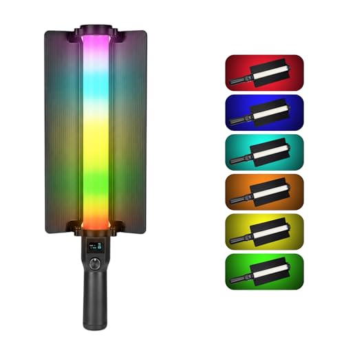 Image of Simpex LS-120R 20W RGB Light Stick LED Video Light with 4000mAh Rechargeable Battery, OLED Display, Crown Button Control, 2800K-8500K, CRI95+ & FX Effects for Photography & Live Streaming(Black)