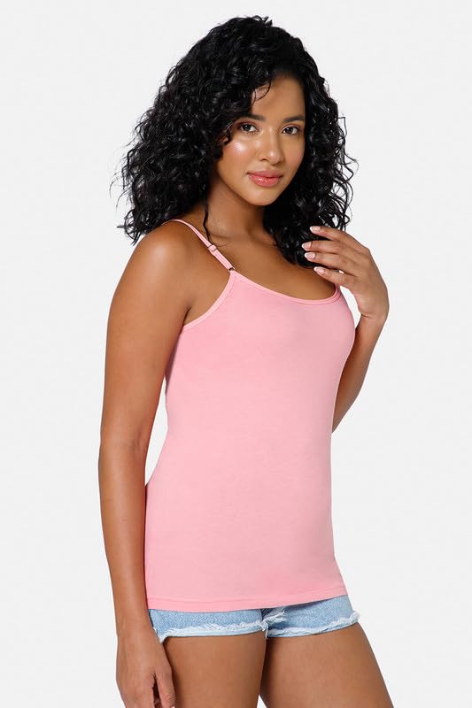Image of Intimacy Cotton Camisole for Women with Adjustable Spaghetti Straps Comfortable Everyday Wear Camisole Slip for Women