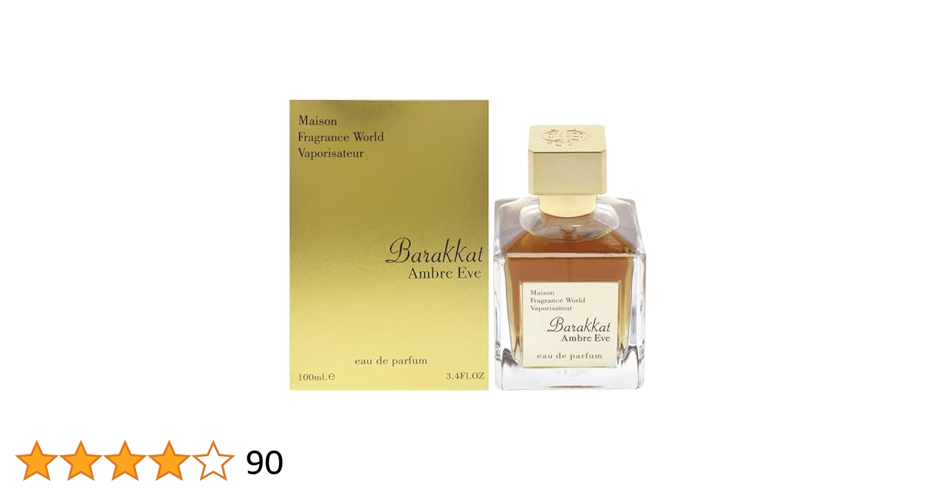 香水(男性用) Fragrance World Barakkat Ambre Eve Fragrance World Barakkat Ambre Eve Unisex Perfume EDP Spray