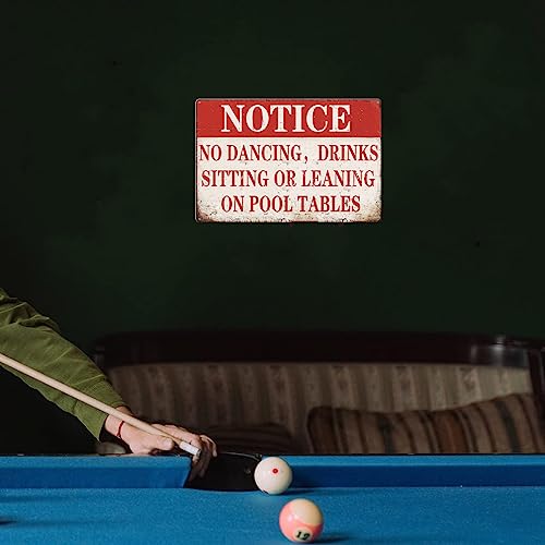 Cartel metálico reglas para mesa de billar 8x12 pulgadas miniatura 6