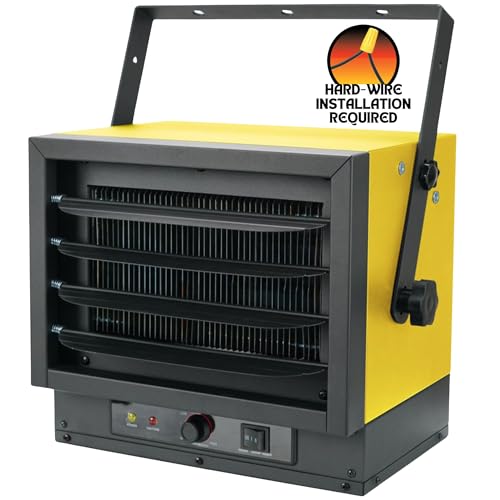 Dura Heat 240 Volt Hard-Wired Ceiling Mount Electric Garage Space Heater 5,000 Watt, Overheat Protection, Adjustable Thermostat and Grills - Ideal for Garage & Workshop