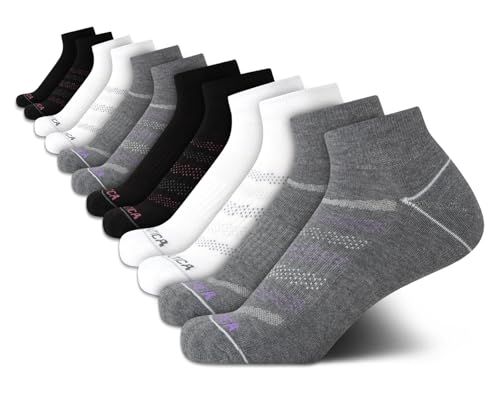 Image of Nautica Womens Quarter Socks Moisture Wicking Cushioned Socks, 12 Pack | Stretch Performance Dri-Motion Fabric, Cushioned with Arch Support, Breathable Mesh Panels, Quarter Cut, Shoe Size 4-10