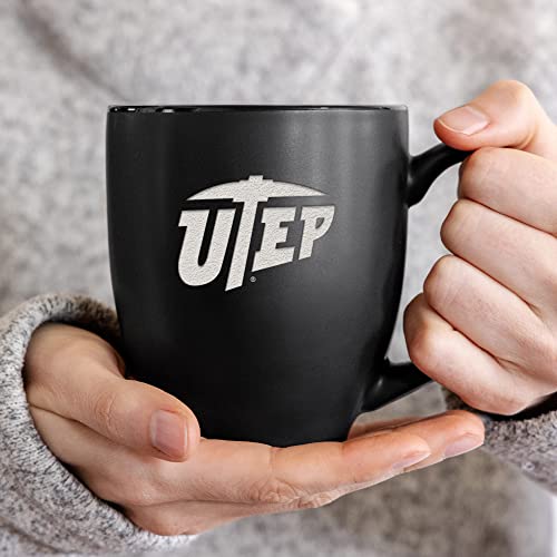 Image of Rico Industries NCAA Primary 15-Oz Personalized Matte Black Bistro Mug - for Hot or Cold Drinks