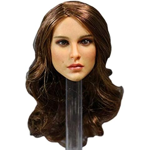 ZSMD 1/6 Scale Female Figure Head Sculpt Doll Head for 12" Female Action Figure Body Cover