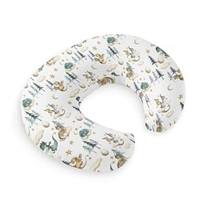 HawSkgFub Watercolor Cute Dragon Fairy Tale Nursing Pillow Cover for Baby Boys, Cloud Moon Star Dragons Egg Breastfeeding Pillow Slipcover, Nursing Pillowcase for Newborn Infant, Cover Only