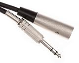 CDL Micro XLR-Kabel, 6,35 mm, 3-polig, Stereo-Klinkenstecker auf XLR-Stecker, 5 m, Schwarz