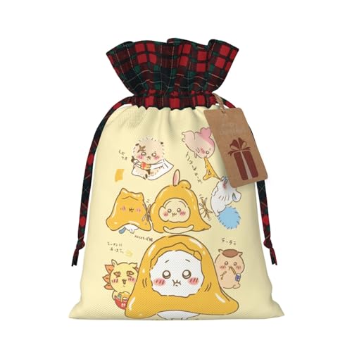 ギフトバッグ ちいかわ 巾着袋 ラッピング袋 引きひも袋 軽量 コンパクト 巾着バッグ 収納袋 小物入れ トラベルポーチ ジュエリーポーチ 小物収納 携帯用 大容量 おしゃれ かわいい 人気 誕生日 記念日 プレゼント 12*17.5cm