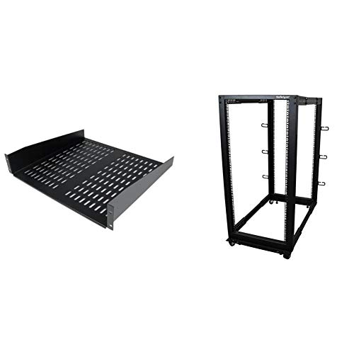 StarTech.com 2U Server Rack Shelf & Open Frame Server Rack